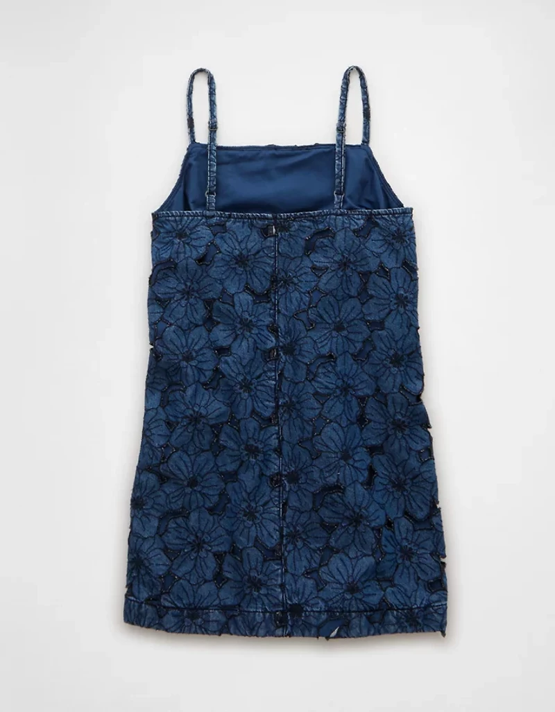 AE Floral Denim Mini Shift Dress