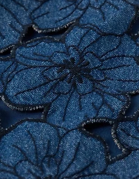 Minirobe tube en denim à motif floral AE