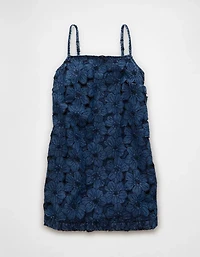 Minirobe tube en denim à motif floral AE