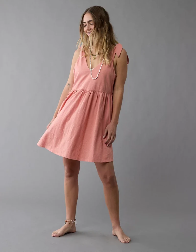 AE Sunchaser Knit Tie Shoulder Mini Dress
