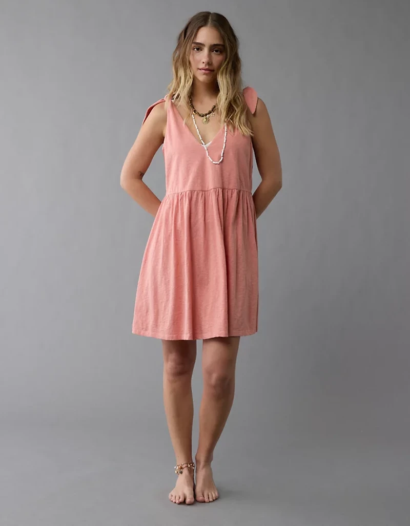 AE Sunchaser Knit Tie Shoulder Mini Dress
