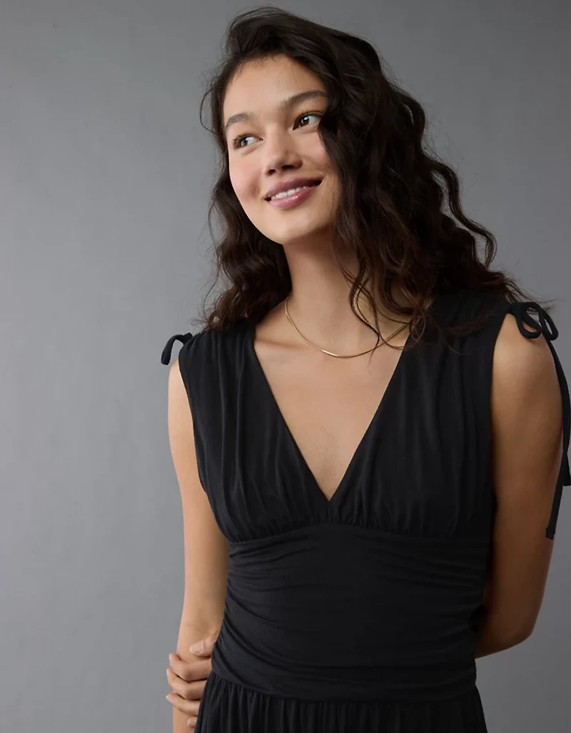 AE V-Neck Cinch Bodice Mini Dress