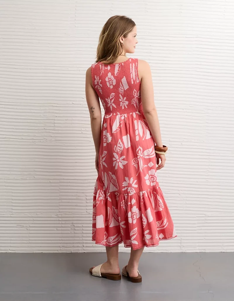 AE V-Neck Cut-Out Midi Dress