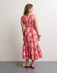 AE V-Neck Cut-Out Midi Dress