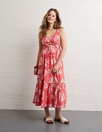 AE V-Neck Cut-Out Midi Dress