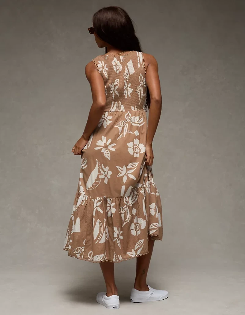 AE V-Neck Cut-Out Midi Dress