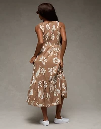 AE V-Neck Cut-Out Midi Dress