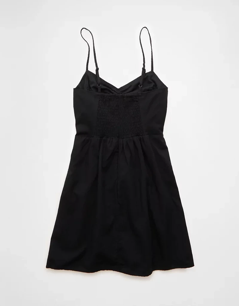 AE Linen-Blend Ruched Mini Dress