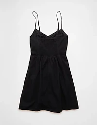 AE Linen-Blend Ruched Mini Dress