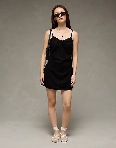 Minirobe ruchée en mélange de lin AE