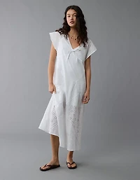 AE Flutter Sleeve Eyelet Maxi Dress
