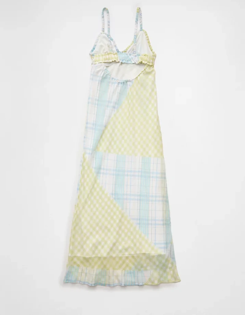 AE V-Neck Ruffle Midi Slip Dress