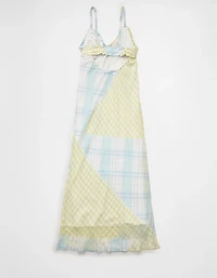 AE V-Neck Ruffle Midi Slip Dress