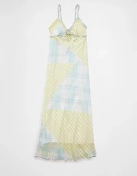 Robe à bretelles mi-longue avec encolure en V et volants AE