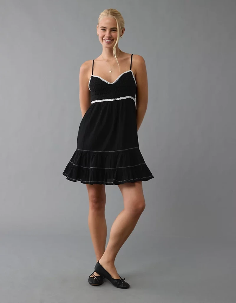 AE Crochet Babydoll Mini Dress