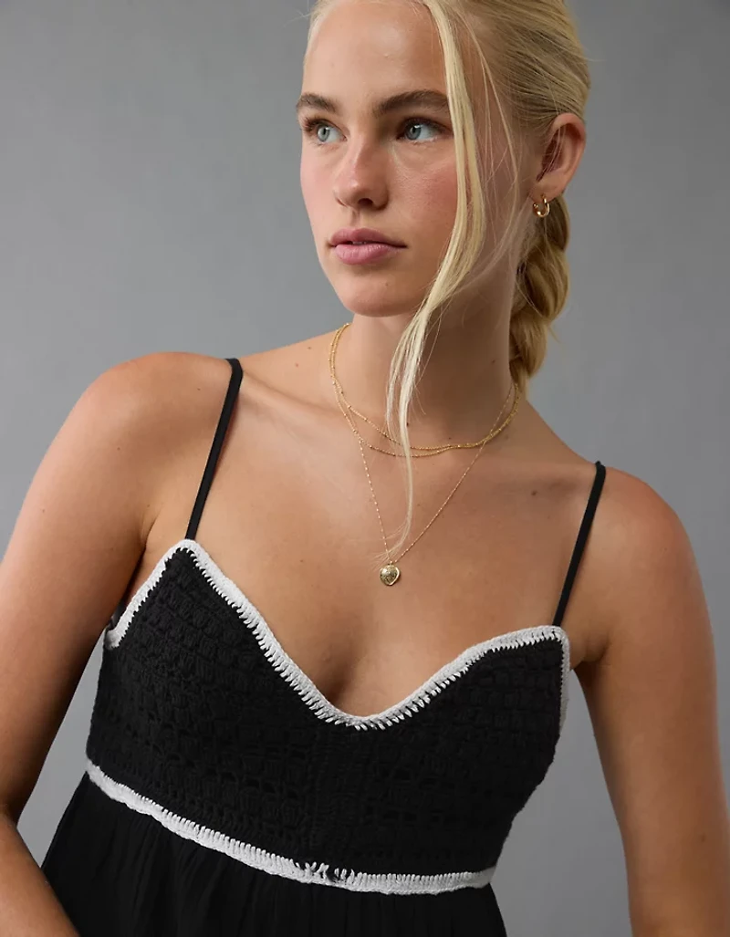 AE Crochet Babydoll Mini Dress