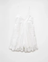 Barboteuse nuisette en dentelle à nervures AE