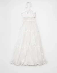 Robe mi-longue bain-de-soleil avec découpe à smocks AE