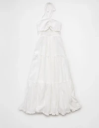 Robe mi-longue bain-de-soleil avec découpe à smocks AE