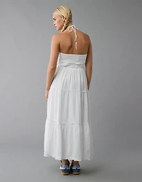 Robe mi-longue bain-de-soleil avec découpe à smocks AE