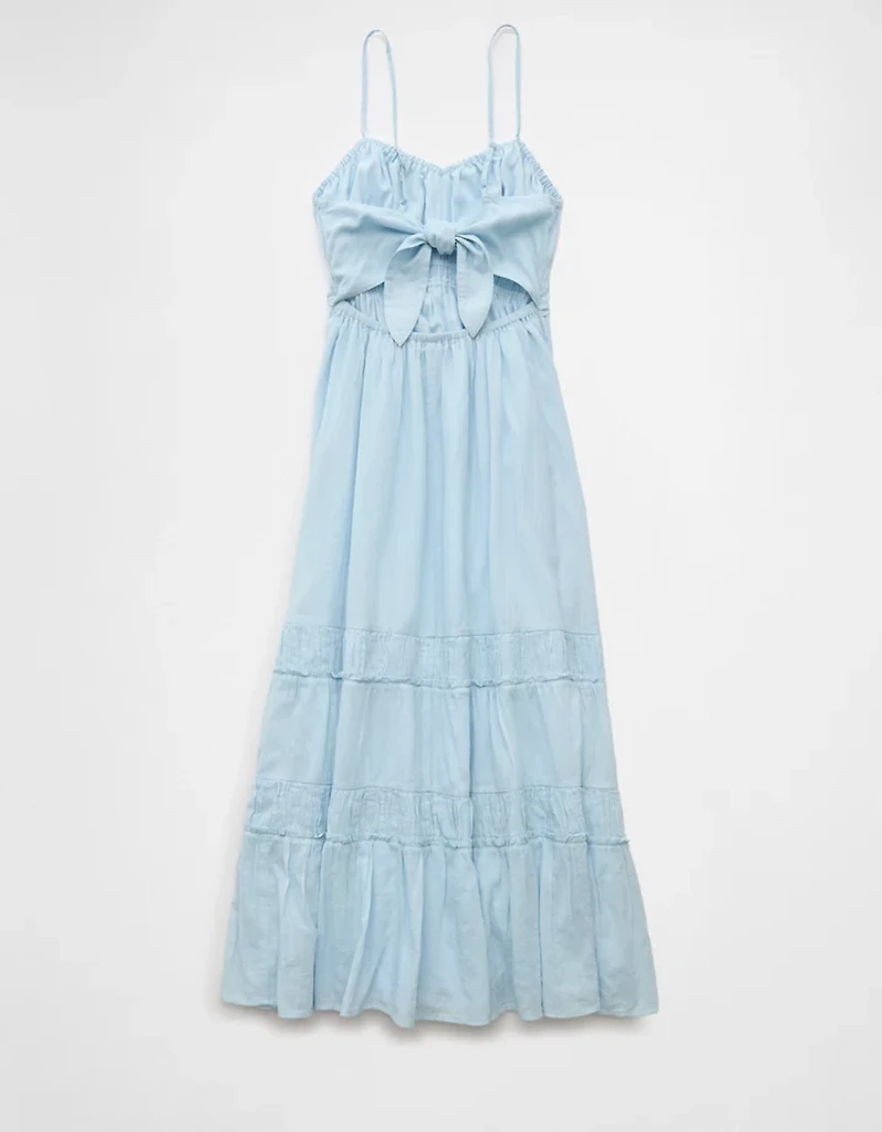 Robe mi-longue à dos nu en cœur AE