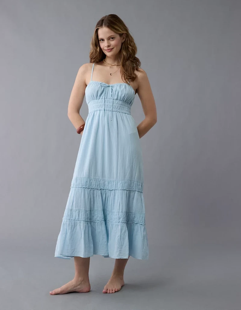 Robe mi-longue à dos nu en cœur AE