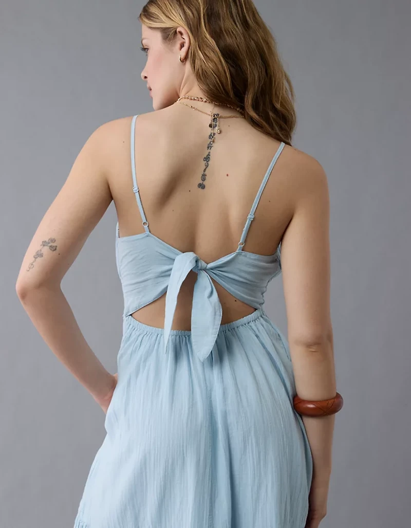 Robe mi-longue à dos nu en cœur AE