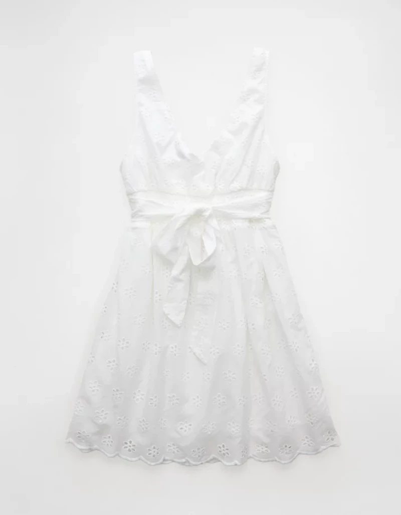 AE V-Neck Scalloped Mini Dress