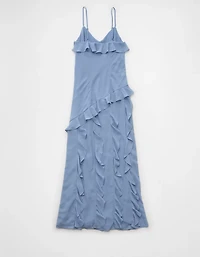 Robe longue à enfiler asymétrique volants AE