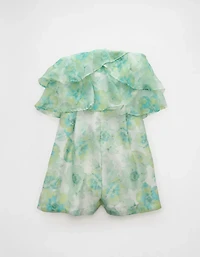 AE Strapless Organza Ruffle Romper