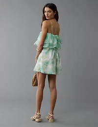 AE Strapless Organza Ruffle Romper