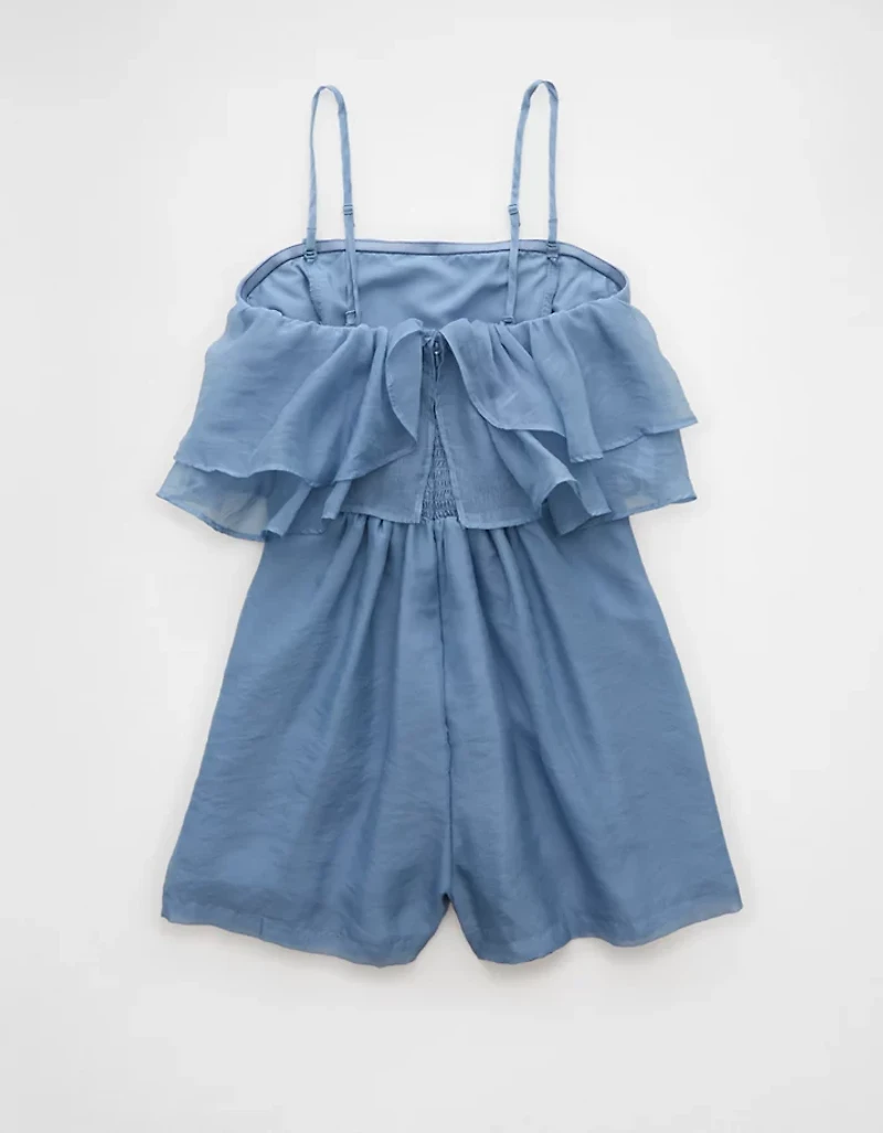 AE Strapless Organza Ruffle Romper