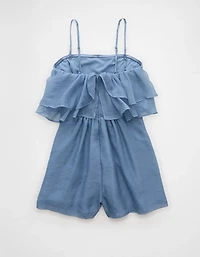AE Strapless Organza Ruffle Romper