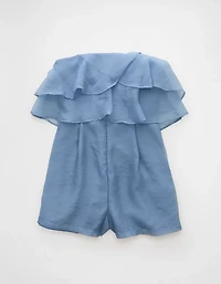 AE Strapless Organza Ruffle Romper