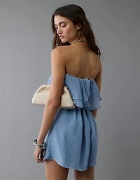 AE Strapless Organza Ruffle Romper