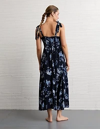 AE Corset Tie Strap Floral Midi Dress