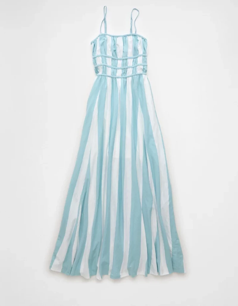 AE Sunchaser Knit Smocked Bodice Midi Dress