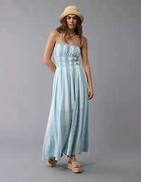 AE Sunchaser Knit Smocked Bodice Midi Dress