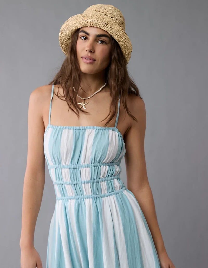 AE Sunchaser Knit Smocked Bodice Midi Dress