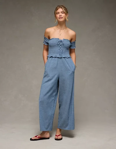 Combinaison-pantalon nouée à l’avant épaules dénudées AE
