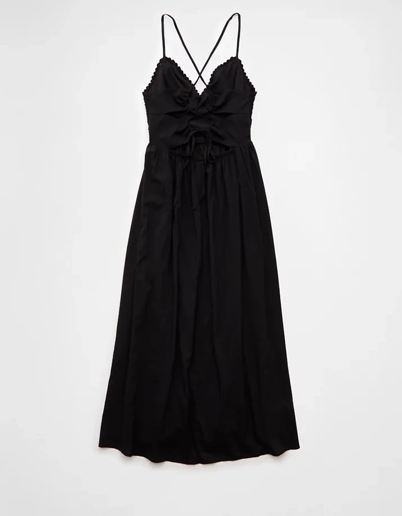 AE V-Neck Crochet Midi Dress