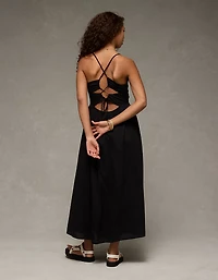 AE V-Neck Crochet Midi Dress