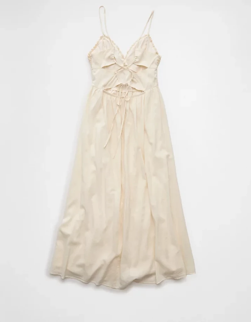 Robe mi-longue au crochet à encolure en V AE