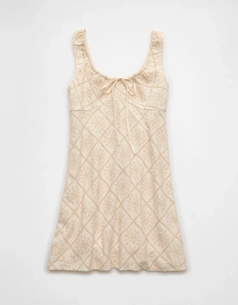 AE Tie Front Eyelet Mini Dress