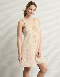 AE Tie Front Eyelet Mini Dress