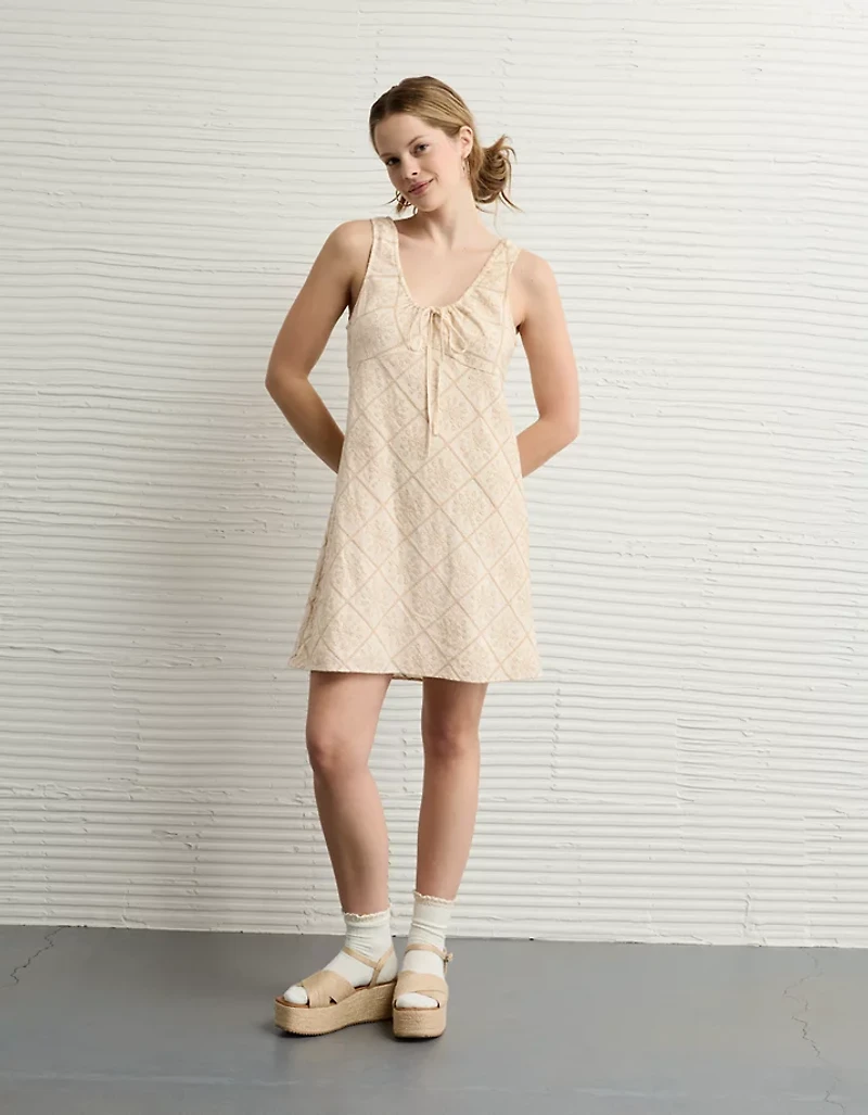 AE Tie Front Eyelet Mini Dress