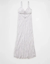 Robe à bretelles mi-longue avec encolure en V et volants AE