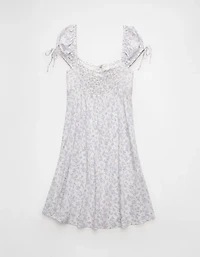 Minirobe à manches capes motif floral AE