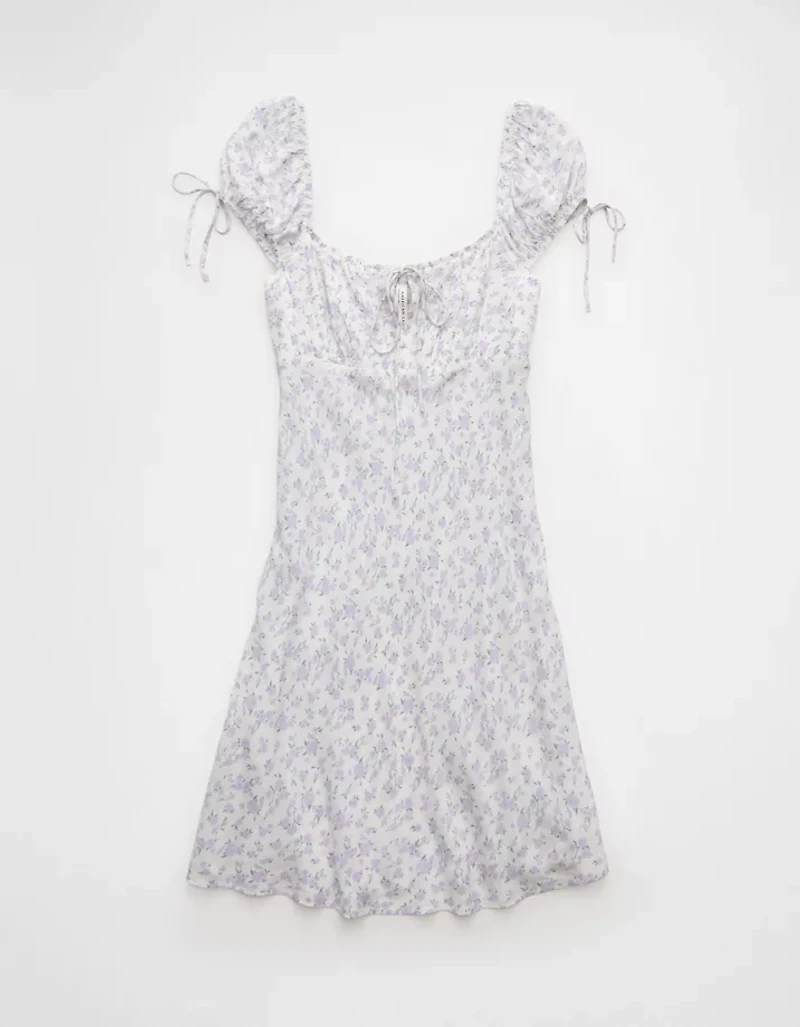 Minirobe à manches capes motif floral AE