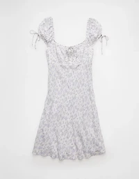 Minirobe à manches capes motif floral AE